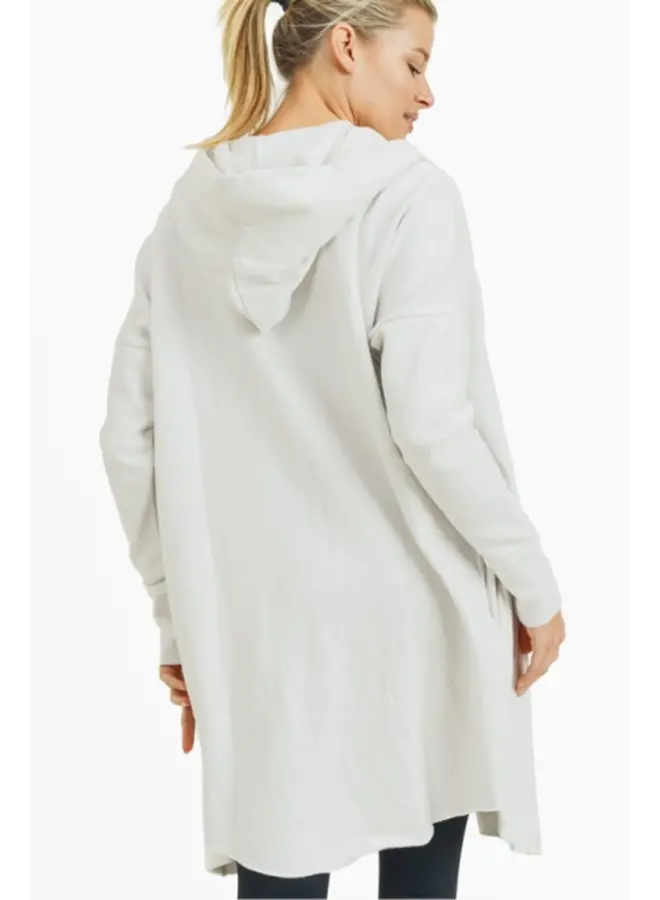Open Front Longline Hoodie Cardigan