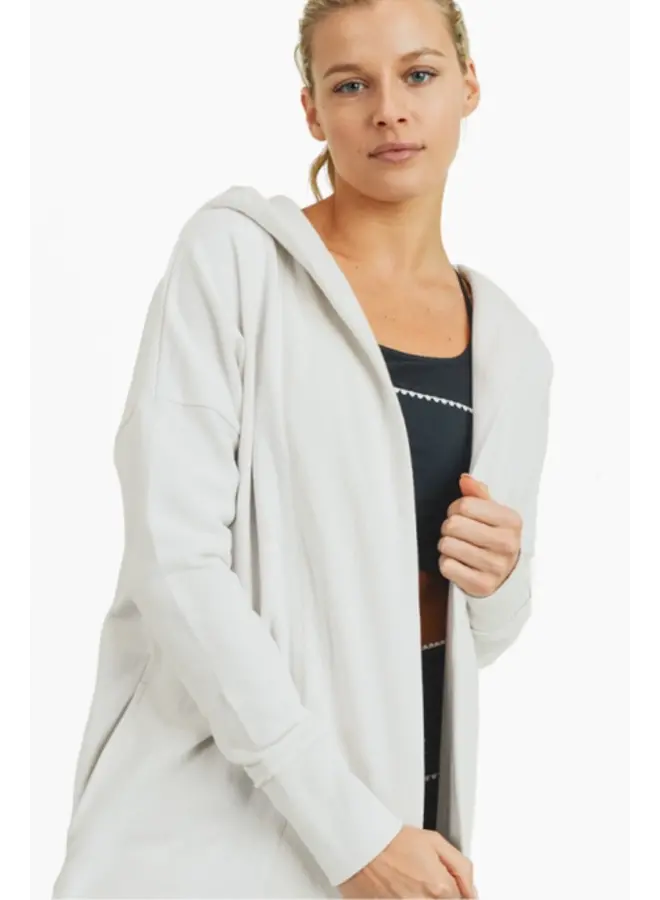 Open Front Longline Hoodie Cardigan