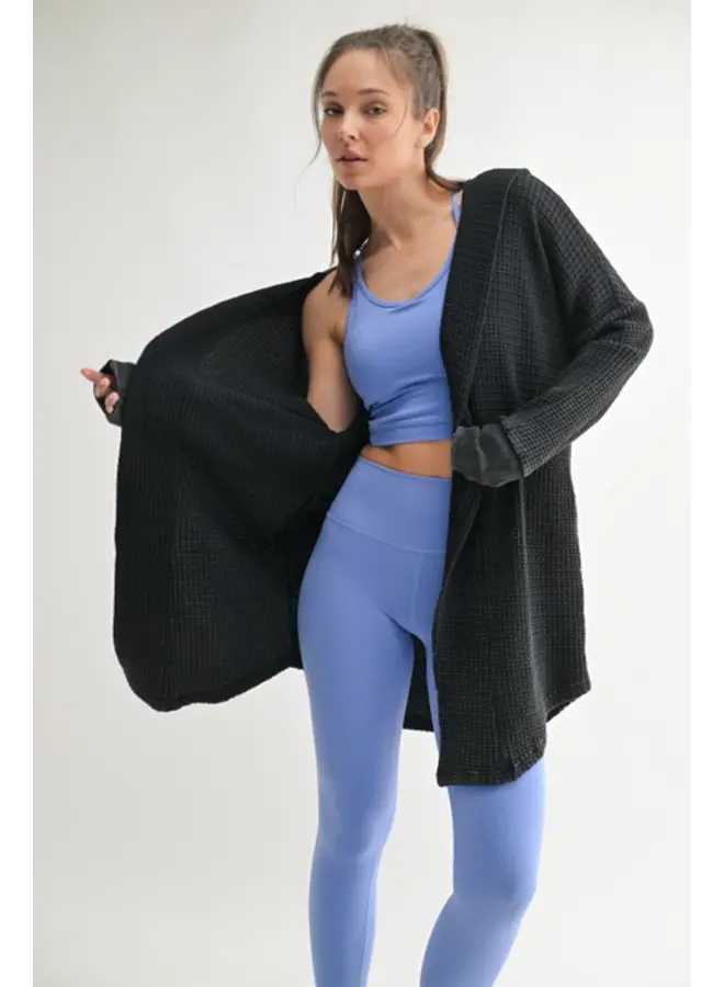 Ali Long Waffle Cardigan -