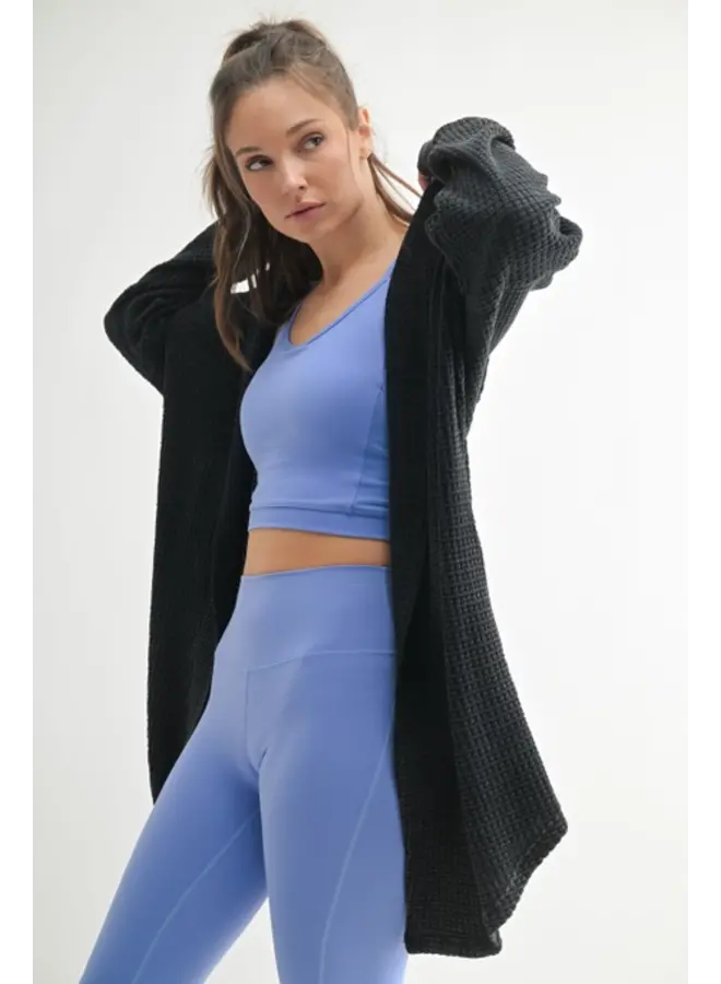 Ali Long Waffle Cardigan -