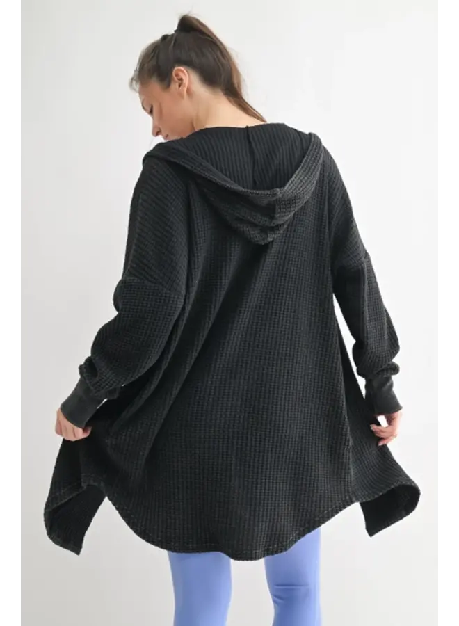 Ali Long Waffle Cardigan -