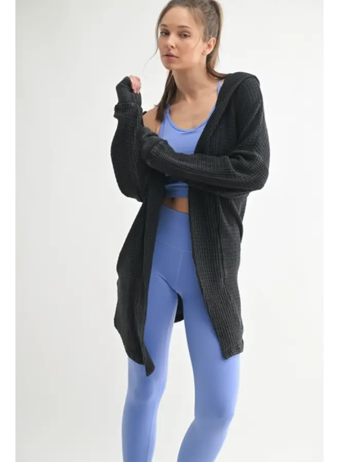 Ali Long Waffle Cardigan -