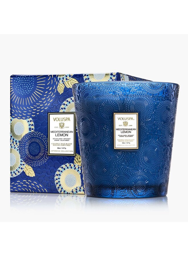Mediterranean Lemon 3 Wick Hearth Candle