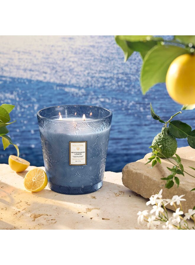 Mediterranean Lemon 3 Wick Hearth Candle