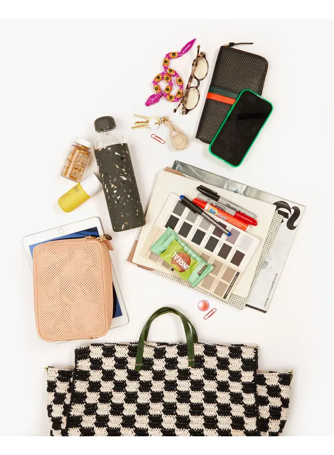 Summer Simple Tote - Crochet Checker - Black/Cream