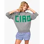 Grey Oversized Sweatshirt - Green Ciao