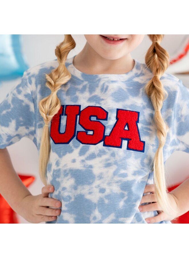 Kids' USA Patch Tie Dye Tee -