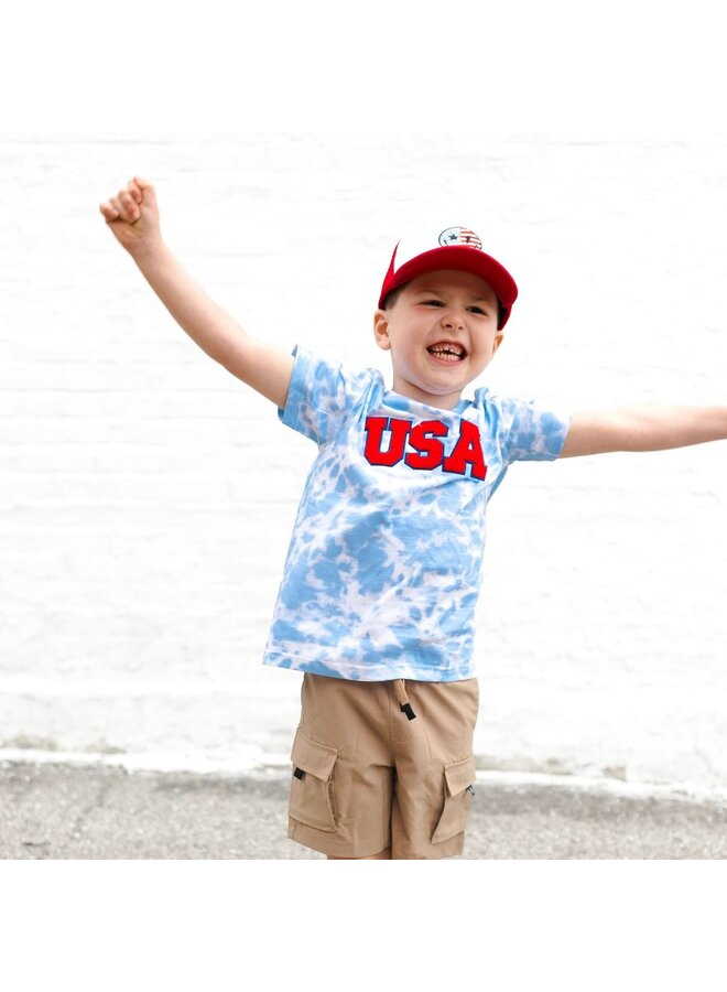 Kids' USA Patch Tie Dye Tee -