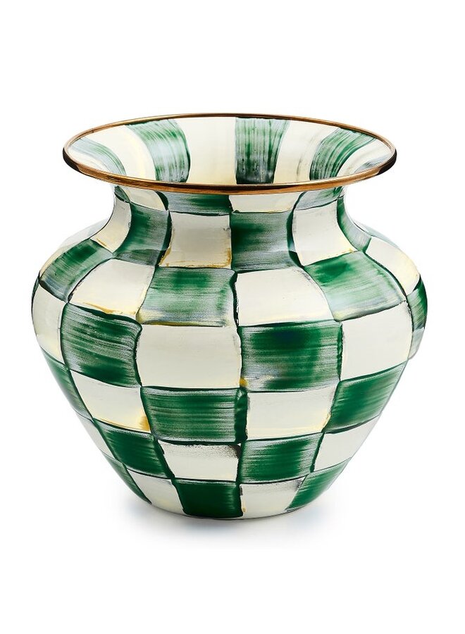 Emerald Check Large Vase