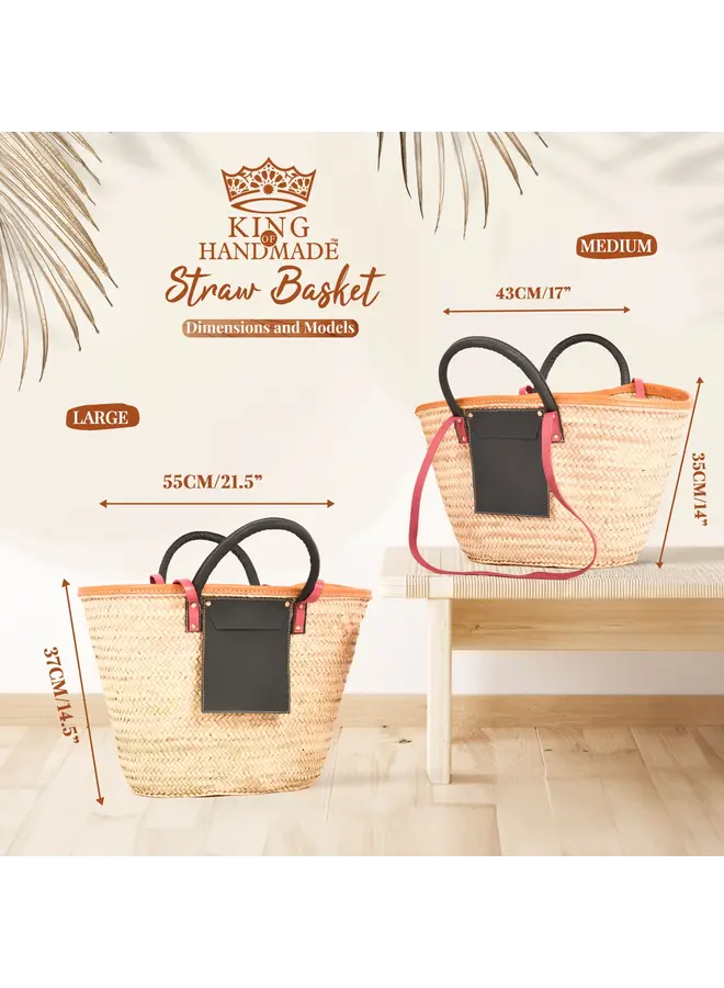 Hand & Shoulder Straw Tote Bag -