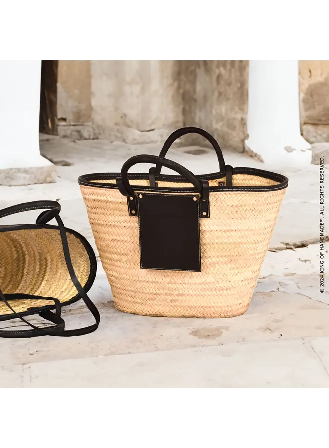 Hand & Shoulder Straw Tote Bag -