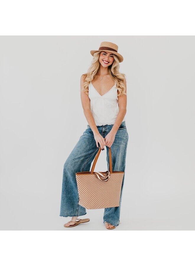 Woven Tiffany Organizer Tote Bag -