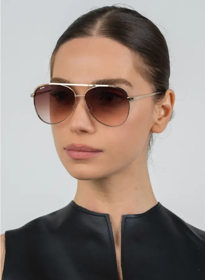 Charlie Sunglasses - Gold/Brown to Pink Fade