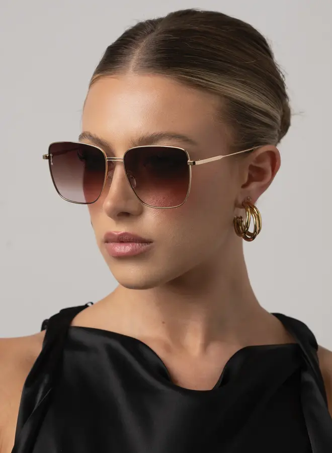 Rita Sunglasses - Gold/Brown to Pink Fade