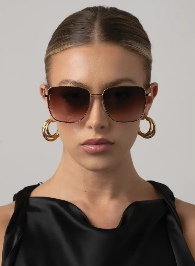 Rita Sunglasses - Gold/Brown to Pink Fade