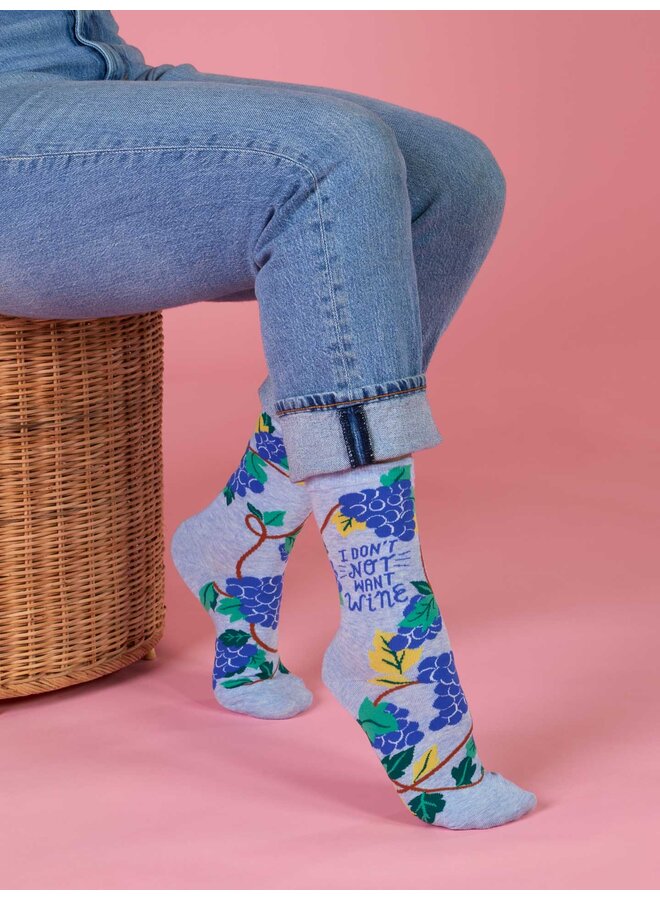 Women's Socks - Don't Not Want Wine