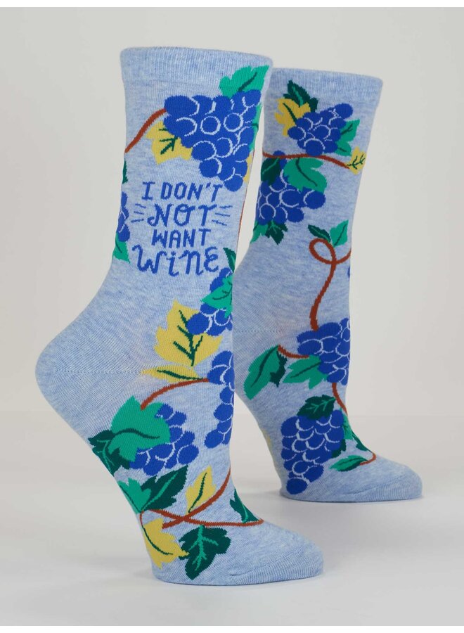 Women's Socks - Don't Not Want Wine