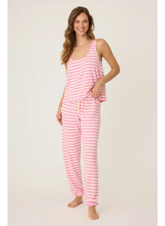 Tini Time Stripe Banded Pant - Sorbet -