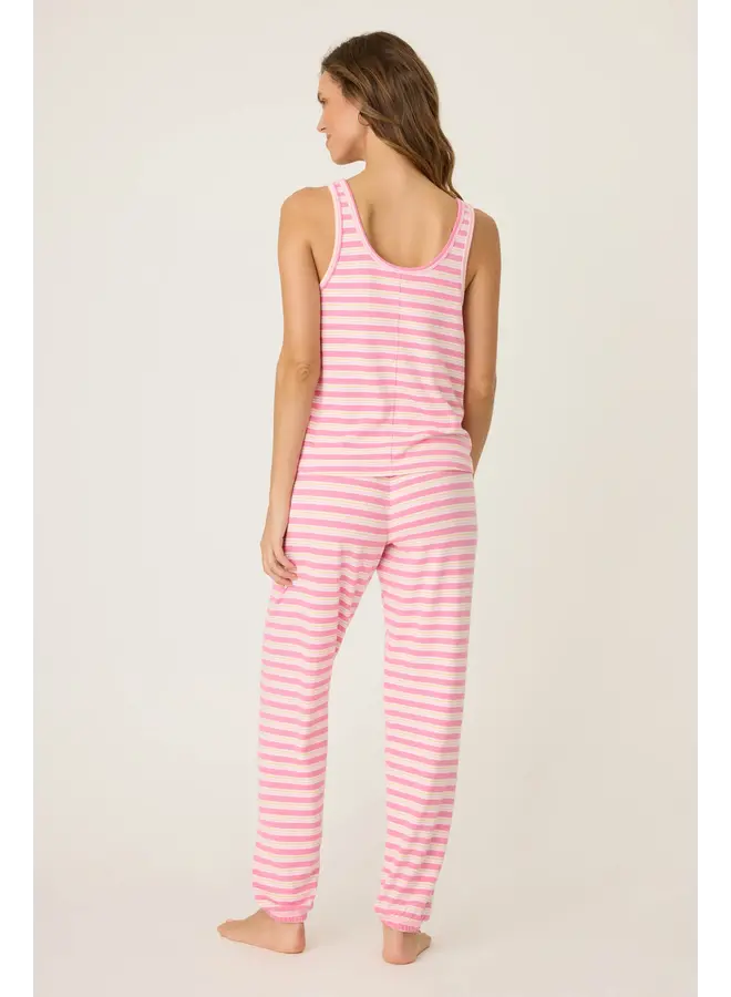 Tini Time Stripe Banded Pant - Sorbet -