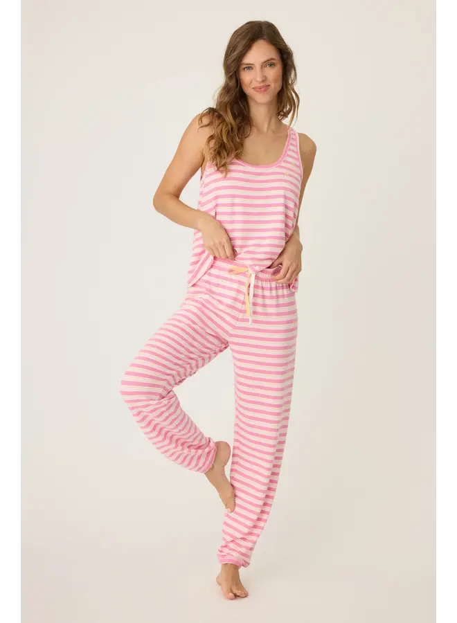 Tini Time Stripe Banded Pant - Sorbet -
