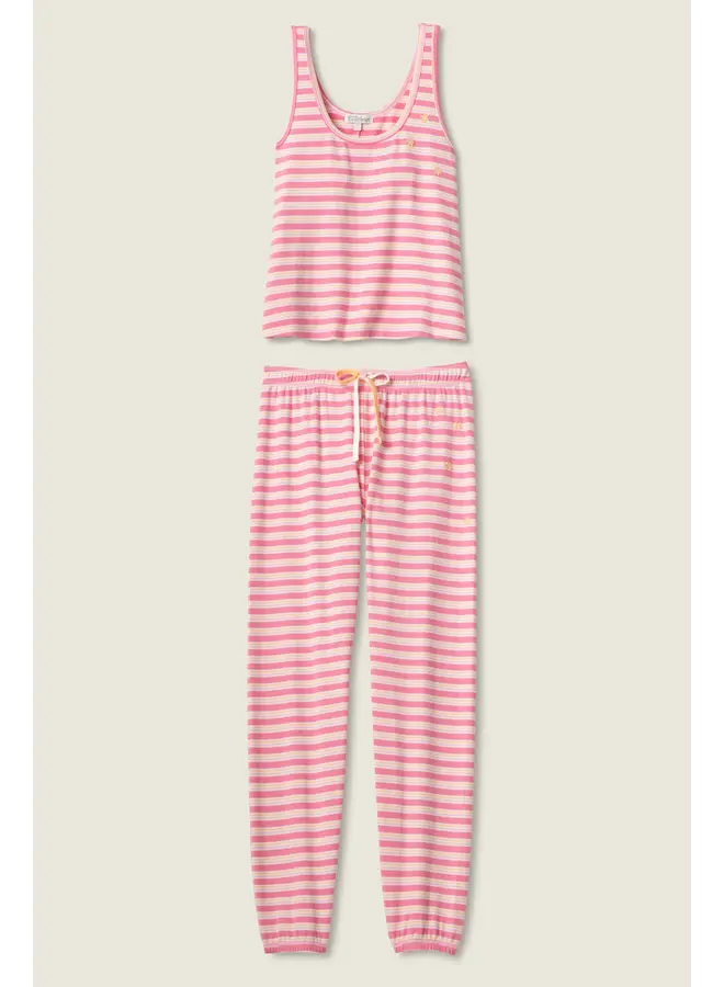 Tini Time Stripe Banded Pant - Sorbet -