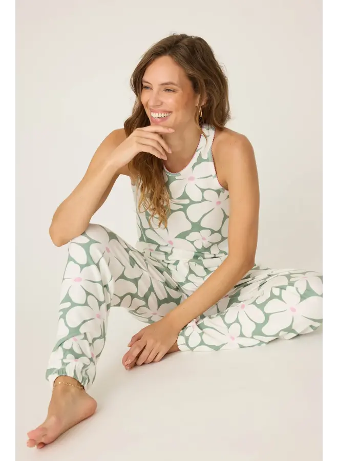 Wish You Were Here Floral Print Banded Pant -