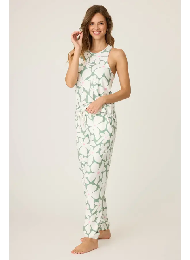 Wish You Were Here Floral Print Banded Pant -