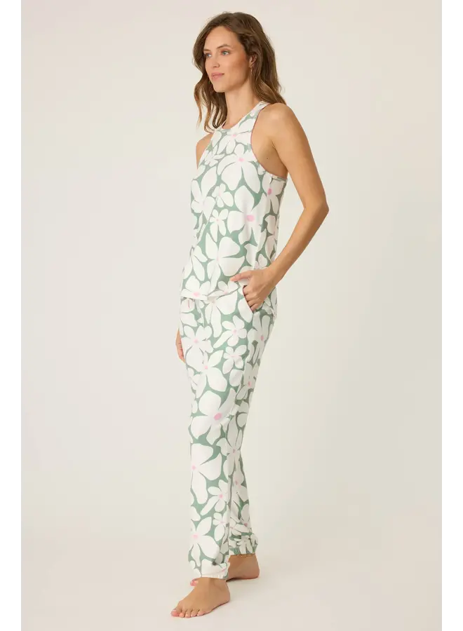 Wish You Were Here Floral Print Banded Pant -