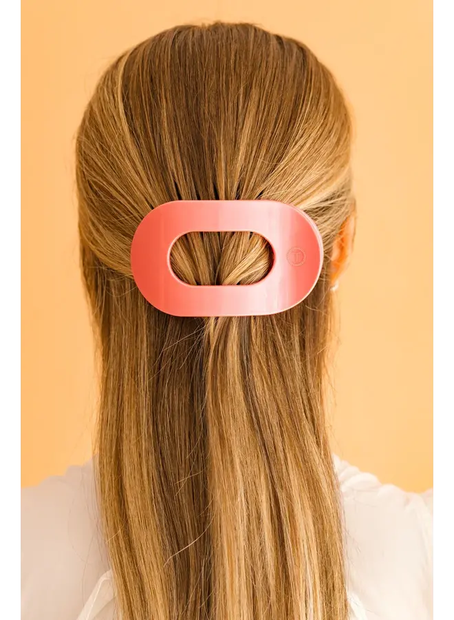 Large Flat Round Clip - Calming Coral