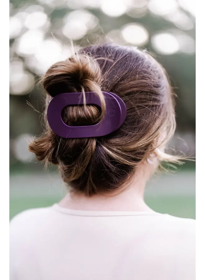 Large Flat Round Clip - Burgundy Bliss