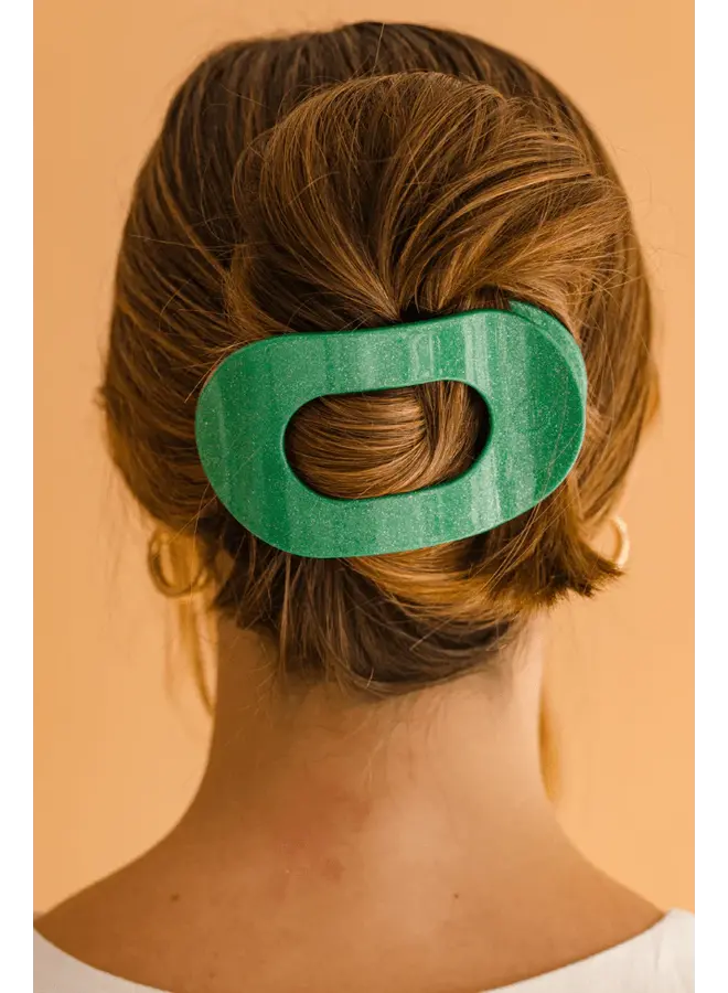 Large Flat Round Clip - Shamrock Shimmer
