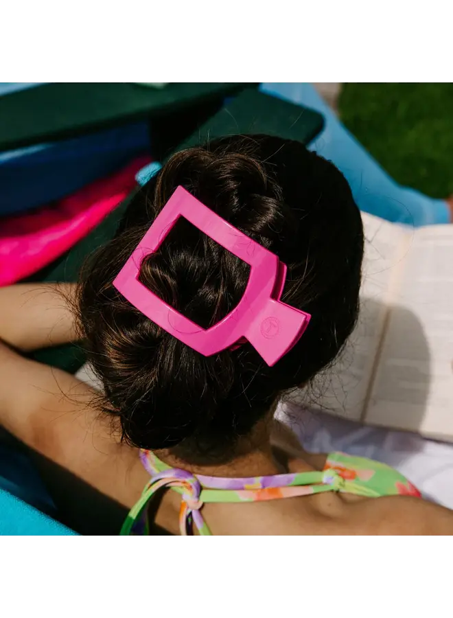 Flat Square Hair Clip - Large - Tropical Punch