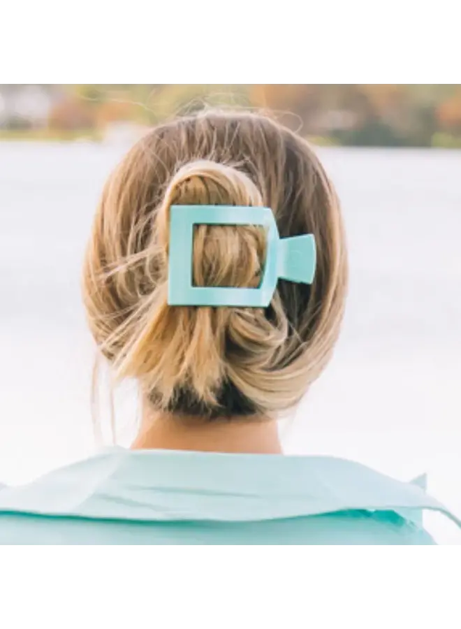 Flat Square Hair Clip - Large - Totally Turquoise