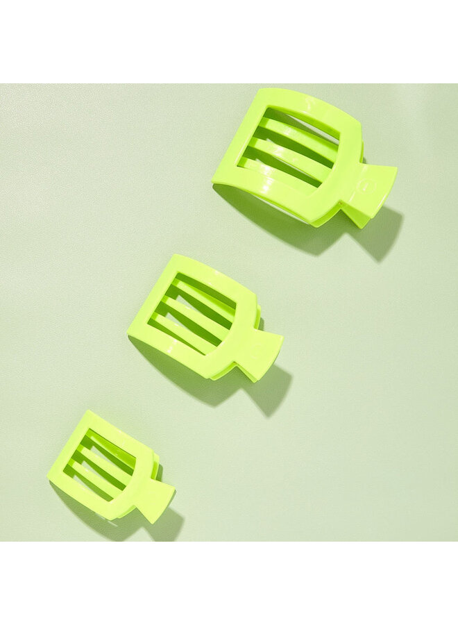 Flat Square Hair Clip - Large - Summer Brights