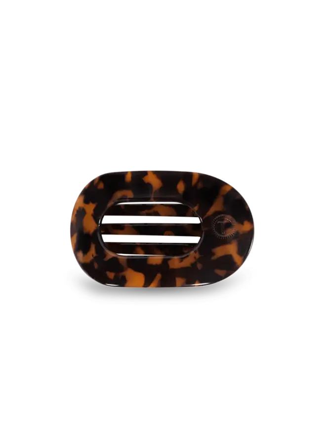 Tortoise Small Flat Round Hair Clip