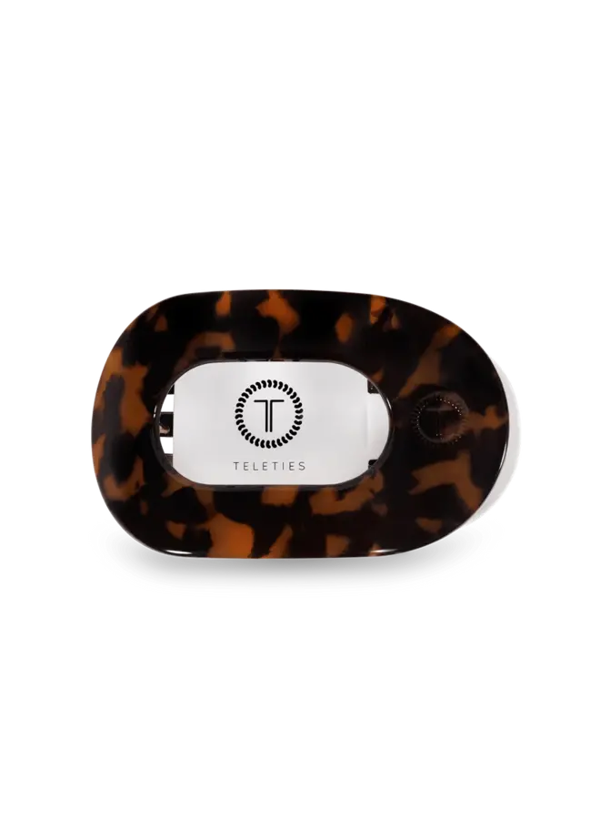 Tortoise Small Flat Round Hair Clip