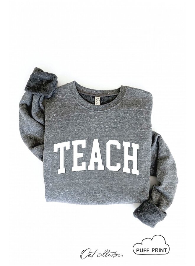 Teach Puff Graphic Sweatshirt - Dark Grey