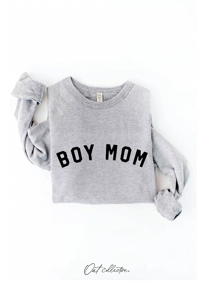 Boy Mom Graphic Sweatshirt - Athletic Heather