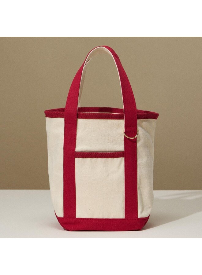 Embroidered Canvas Mini Tote -
