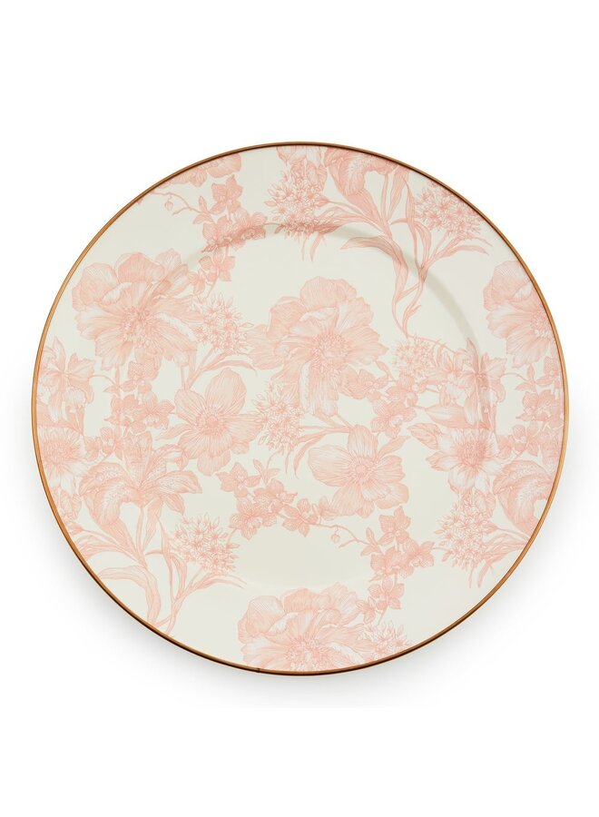 English Garden Enamel Charger/Plate - Rosy