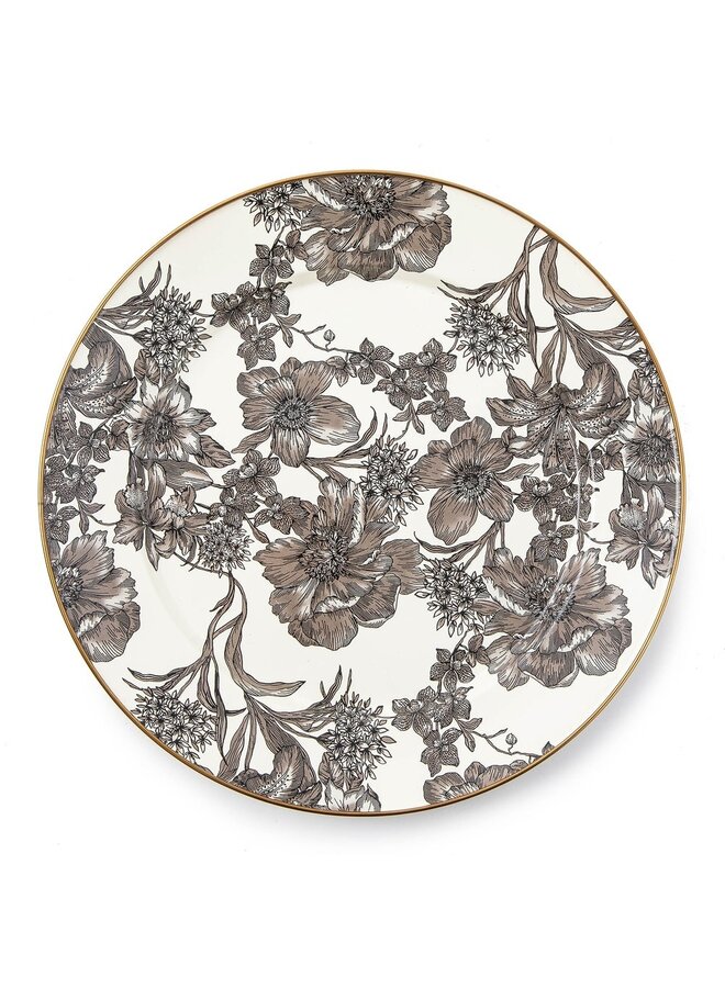 English Garden Enamel Charger/Plate - Sterling