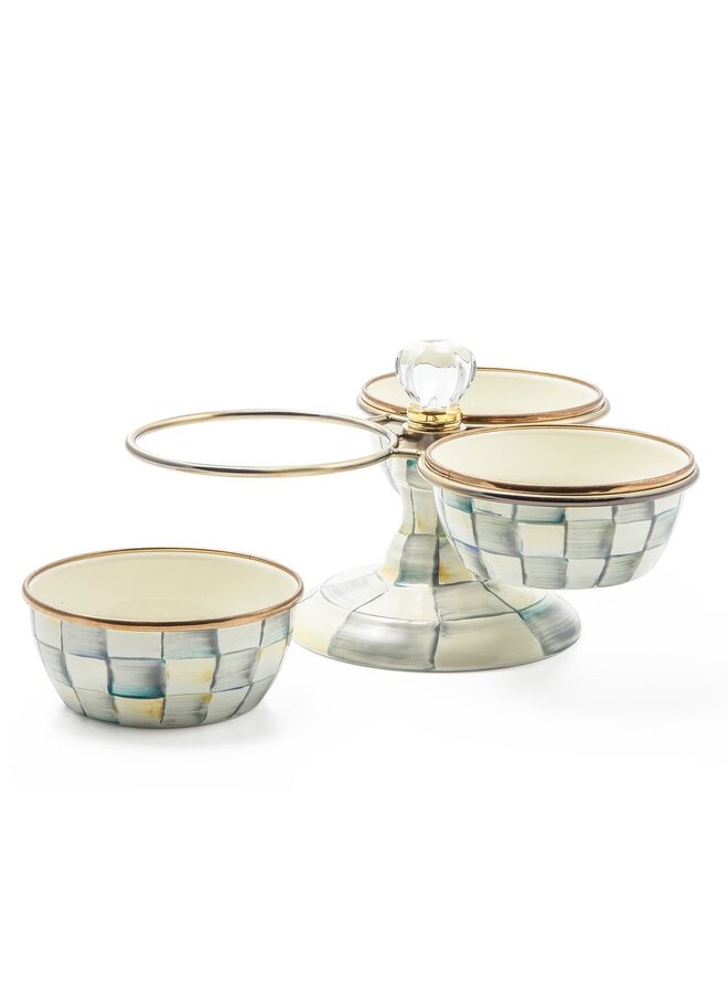 Sterling Check Enamel Triplicity