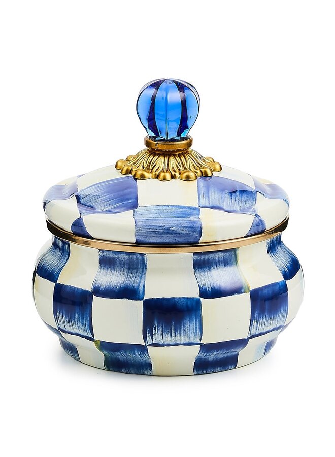 Royal Check Enamel Squashed Pot