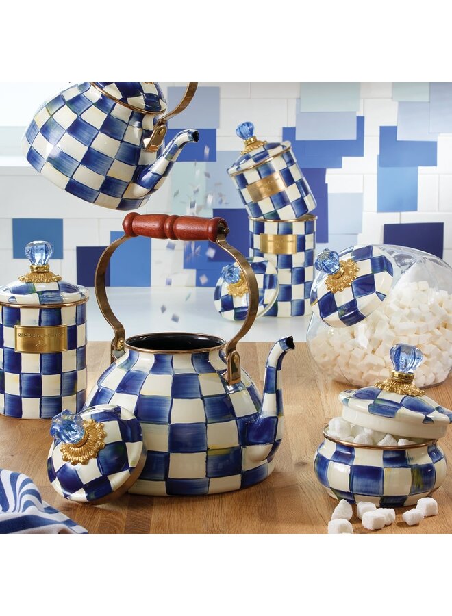 Royal Check Enamel Squashed Pot