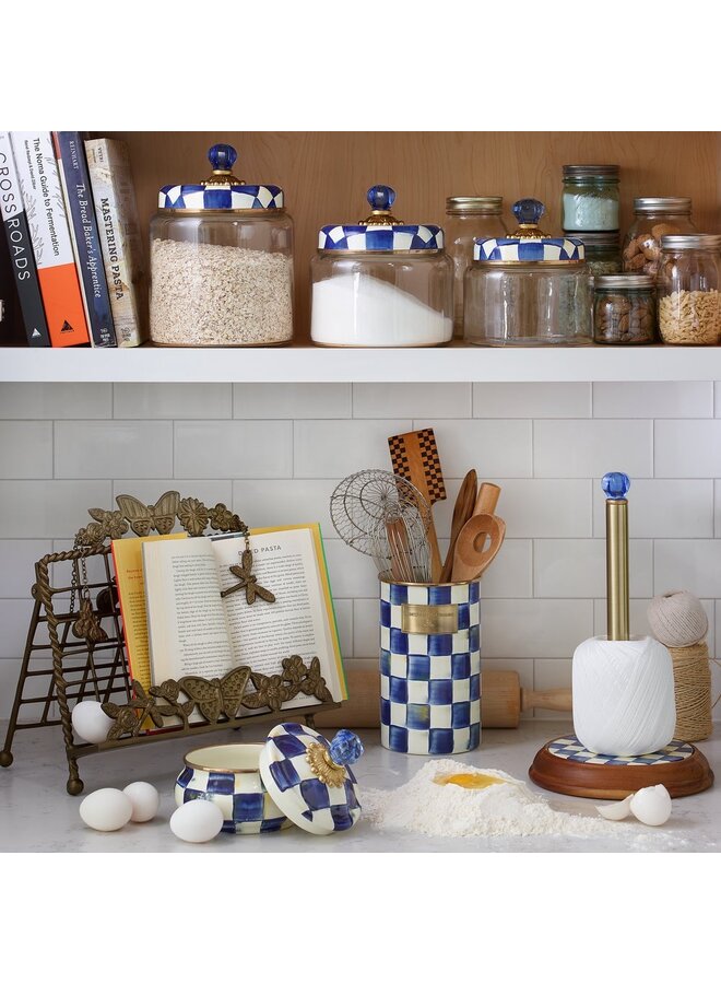 Royal Check Enamel Squashed Pot