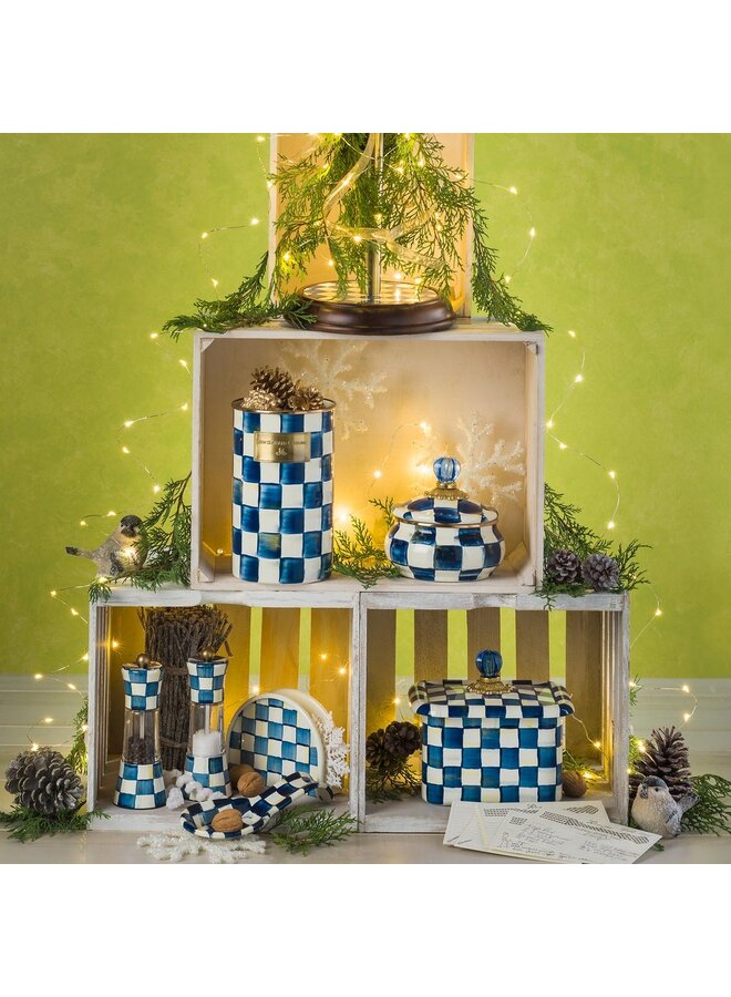 Royal Check Enamel Squashed Pot