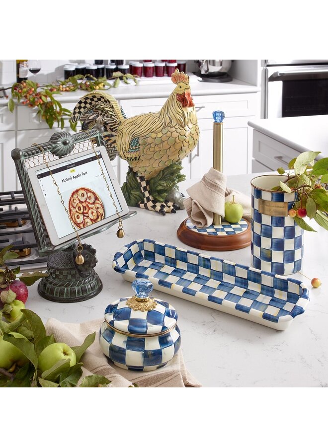 Royal Check Enamel Squashed Pot