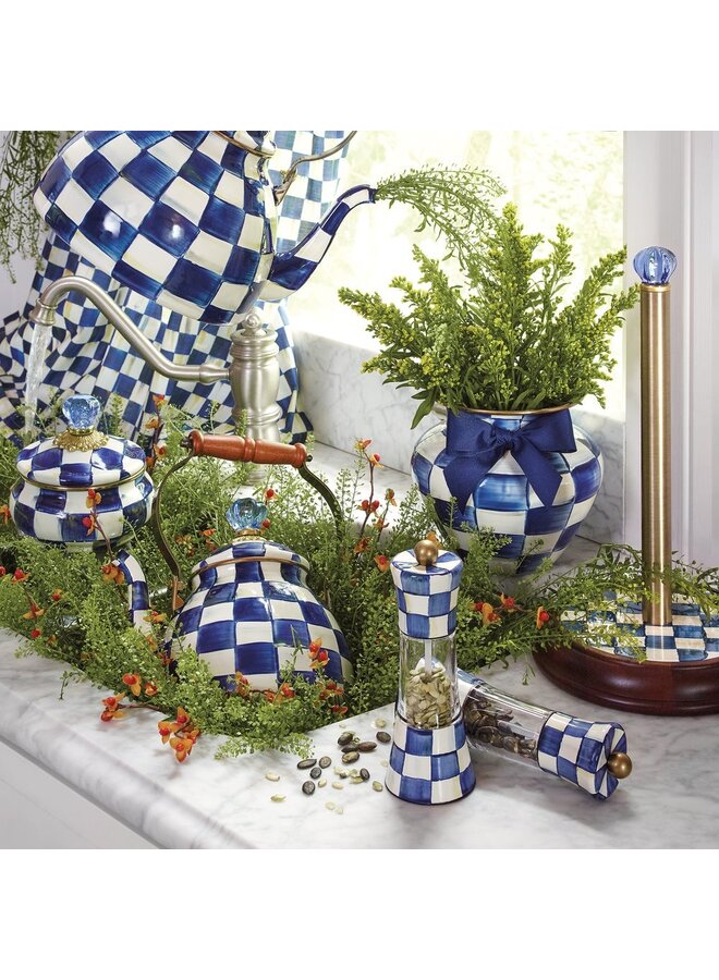 Royal Check Enamel Squashed Pot