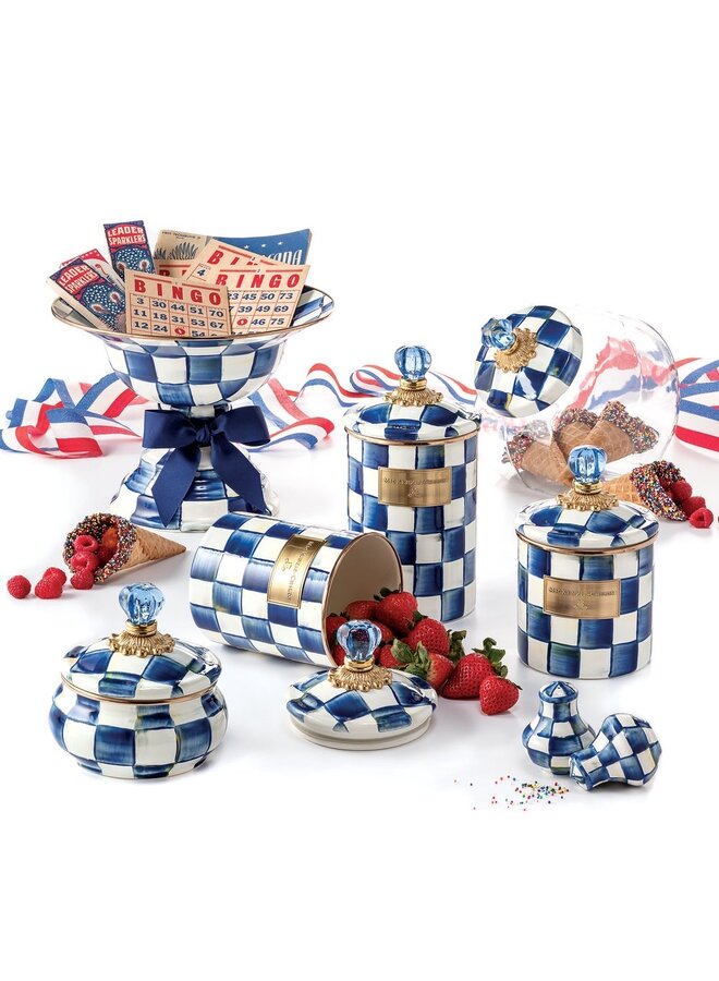 Royal Check Enamel Squashed Pot