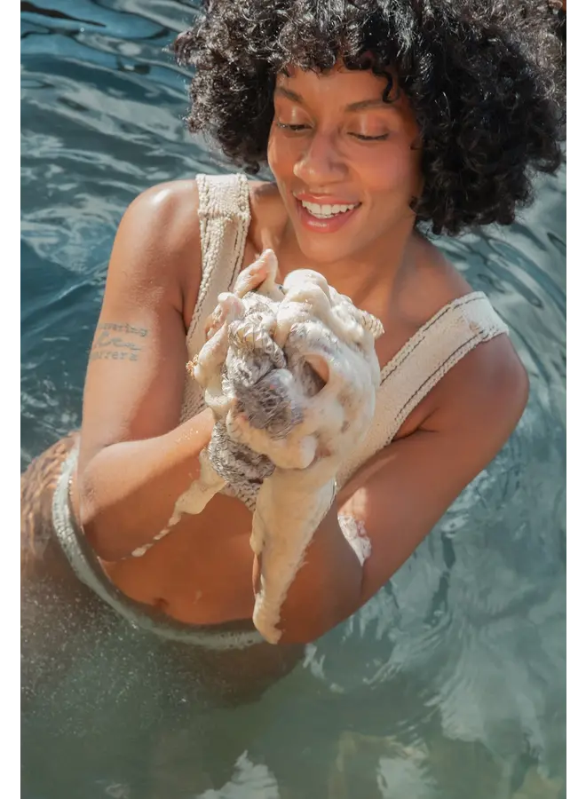 African Exfoliating Net Sponge 45" - Indigo